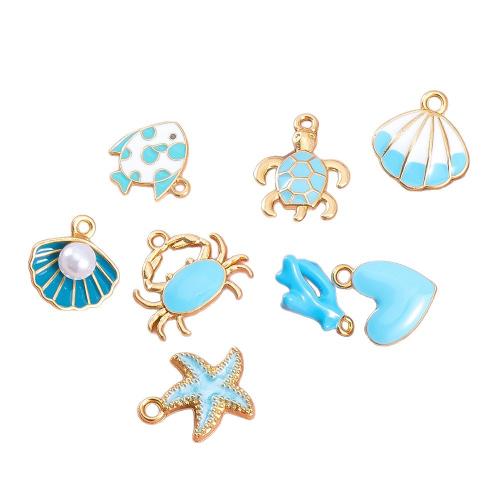 Colgantes de esmalte de la aleación del cinc, aleación de zinc, con Perlas plásticas, chapado, Bricolaje, más colores para la opción, 100PCs/Bolsa, Vendido por Bolsa