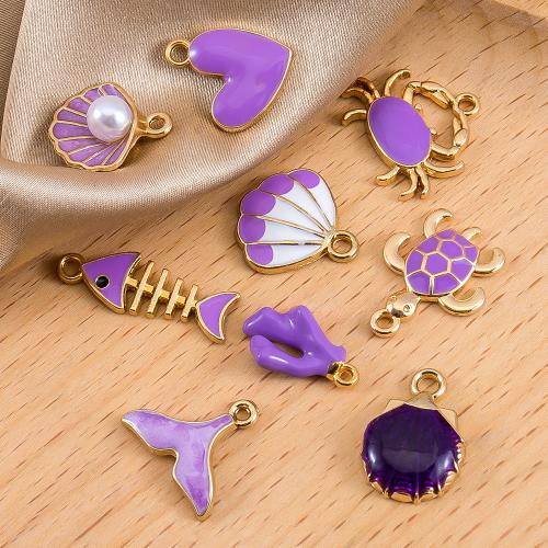 Colgantes de esmalte de la aleación del cinc, aleación de zinc, con Plástico, chapado, Bricolaje, más colores para la opción, 100PCs/Bolsa, Vendido por Bolsa