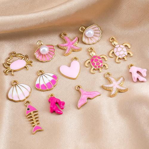 Colgantes de esmalte de la aleación del cinc, aleación de zinc, con Plástico, chapado, Bricolaje, más colores para la opción, 100PCs/Bolsa, Vendido por Bolsa