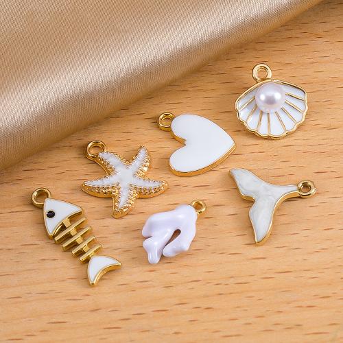 Colgantes de esmalte de la aleación del cinc, aleación de zinc, con Perlas plásticas, chapado, Bricolaje, más colores para la opción, 100PCs/Bolsa, Vendido por Bolsa