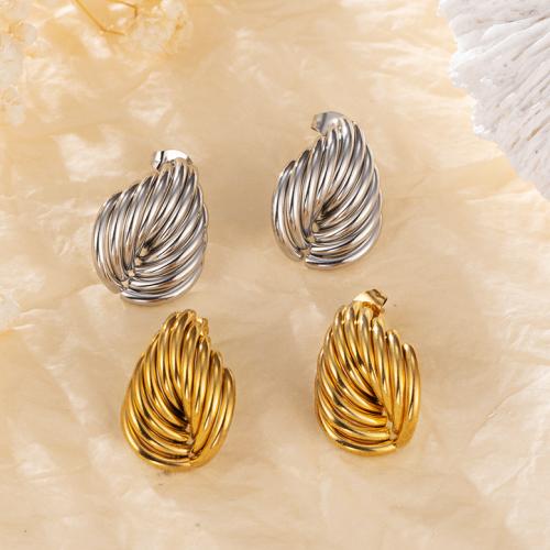 Edelstahl Stud Ohrring, 304 Edelstahl, plattiert, Modeschmuck, keine, verkauft von Paar