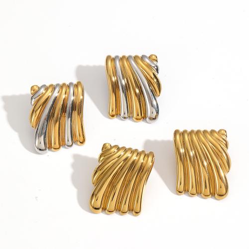 Edelstahl Stud Ohrring, 304 Edelstahl, plattiert, Modeschmuck, keine, verkauft von Paar