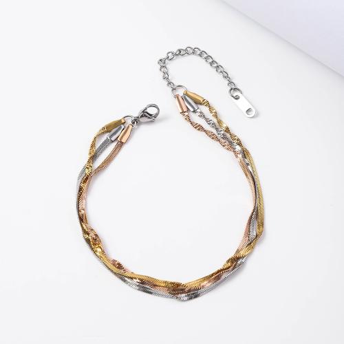 acero inoxidable 304 Pulsera, con 2inch extender cadena, Recubrimiento iónico al vacío, Joyería & multicapa & unisexo, longitud:aproximado 7.9 Inch, Vendido por UD