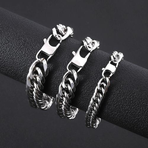 acero inoxidable 304 Pulsera, pulido, unisexo & diverso tamaño para la opción, color original, longitud:aproximado 8.3 Inch, Vendido por UD