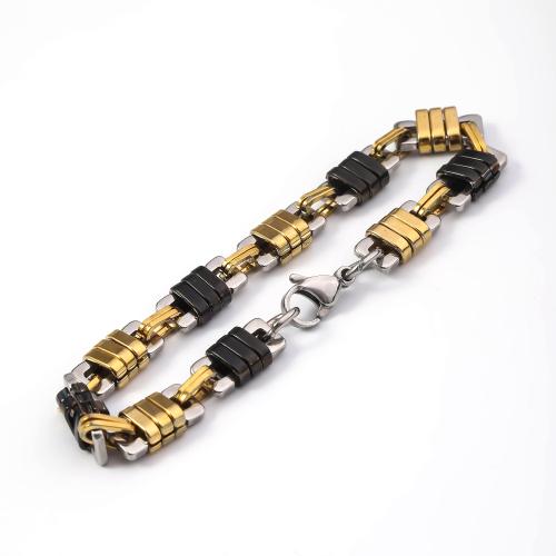 acero inoxidable 304 Pulsera, chapado, estilo punky & unisexo, 220x9mm, Vendido por UD