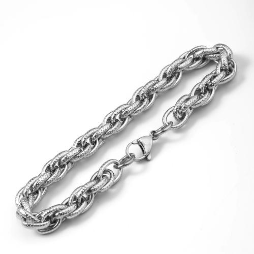 acero inoxidable 304 Pulsera, pulido, Joyería & para hombre, color original, 220x8mm, Vendido por UD