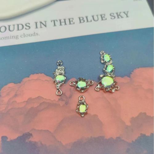 Gemstone Jewelry Pendant, Zinc Alloy, with Moonstone, plated, DIY 