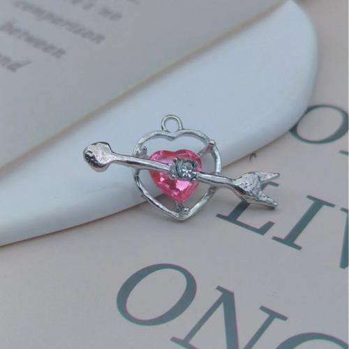 Zink Legierung Strass Anhänger, Zinklegierung, plattiert, DIY & verschiedene Stile für Wahl & mit Strass, verkauft von PC