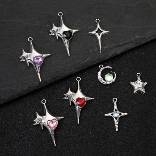 Zink Legierung Strass Anhänger, Zinklegierung, plattiert, DIY & verschiedene Stile für Wahl & mit Strass, 10PCs/Tasche, verkauft von Tasche