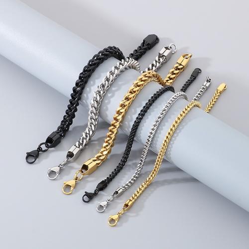 Bracelets en acier inoxydable, Acier inoxydable 304, Placage de couleur d'or, bijoux de mode, plus de couleurs à choisir, Vendu par PC