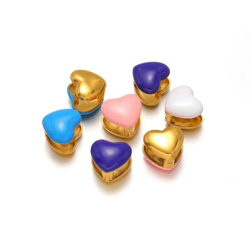 Boucle d'oreille en acier inoxydable Dangle, Acier inoxydable 304, Placage de couleur d'or, bijoux de mode & émail, plus de couleurs à choisir Vendu par sac