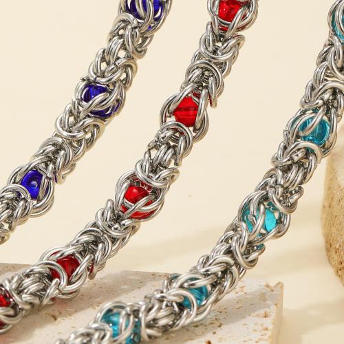 Bijoux chaîne en acier inoxydable, Acier inoxydable 304, avec silicone, Placage de couleur d'or, DIY, plus de couleurs à choisir, Vendu par m