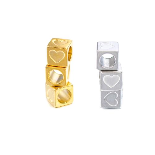 Cuentas con agujero grande de acero inoxidable, acero inoxidable 304, chapado en color dorado, Bricolaje, más colores para la opción, 9PCs/Bolsa, Vendido por Bolsa