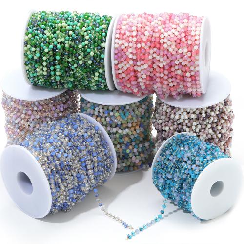 Edelstein Perlen Kette, 304 Edelstahl, mit Kristall, goldfarben plattiert, DIY, keine, verkauft von m