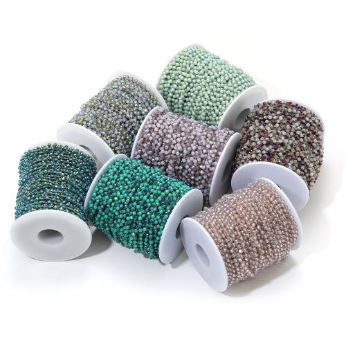 Edelstein Perlen Kette, 304 Edelstahl, mit Kristall, goldfarben plattiert, DIY, keine, verkauft von m