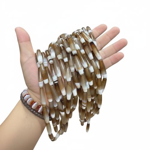 Achat Perlen, DIY, gemischte Farben, 8x34mm, Länge:38 cm, verkauft von Strang