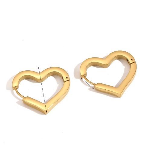 Boucle en acier inoxydable, Acier inoxydable 304, coeur, Placage, bijoux de mode, plus de couleurs à choisir, Vendu par paire