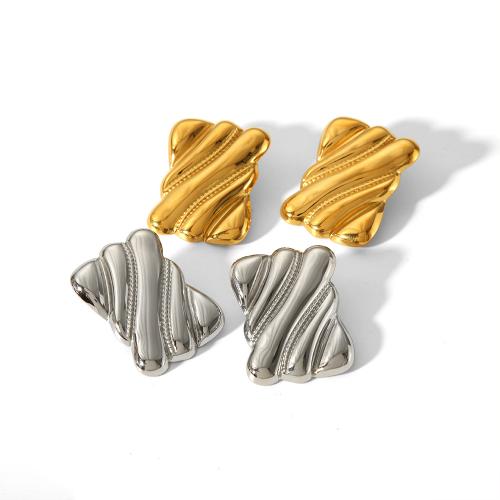 Boucle en acier inoxydable, Acier inoxydable 304, Placage, bijoux de mode, plus de couleurs à choisir, Vendu par paire