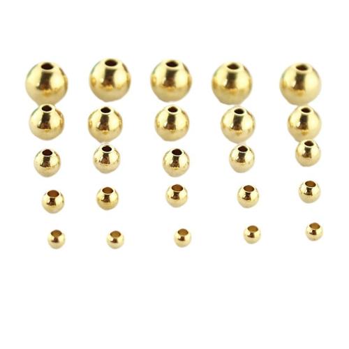 Латунная распорка для бусин, Латунь, Круглая, плакирован золотом, DIY & разный размер для выбора, продается PC