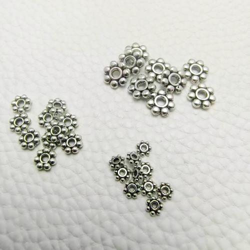 Разделитель бусин Рондель из цикового сплава, цинковый сплав, Снежинка, плакированный цветом под старое серебро, DIY & разный размер для выбора, продается PC