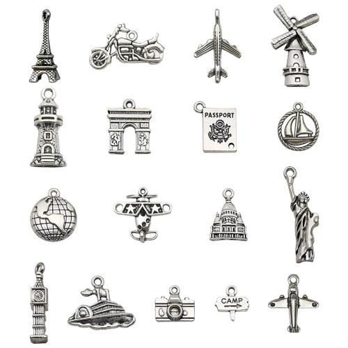 Bijoux pendentifs en Zinc alliage , alliage de zinc, Plaqué de couleur d'argent, DIY & styles différents pour le choix, Vendu par PC