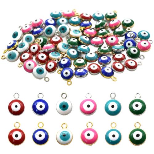 Colgante Mal de Ojo de Aleación de Zinc, ojo de malvado, chapado, Bricolaje & esmalte, más colores para la opción, 9x6mm, agujero:aproximado 1mm, Vendido por UD[