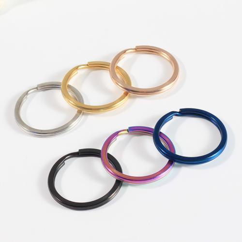 anillo partido clave de acero inoxidable, acero inoxidable 304, chapado en color dorado, Bricolaje, más colores para la opción, 2x30mm, 100PCs/Bolsa, Vendido por Bolsa
