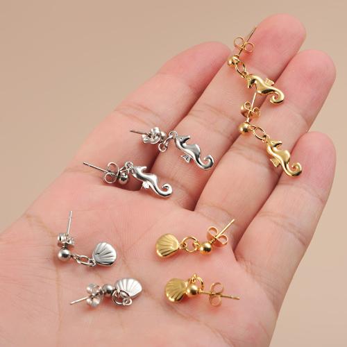 Stainless Steel Drop Earring, 304 Stainless Steel, gold color plated, fashion jewelry 