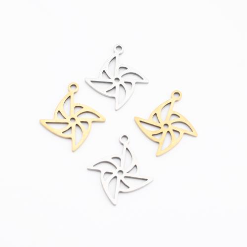 Полые Кулон из нержавеющей стали, Нержавеющая сталь 304, Вертушка, Другое покрытие, DIY & отверстие, Много цветов для выбора продается PC