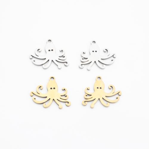 Stainless Steel Animal Pendants, 304 Stainless Steel, Octopus, plated, DIY [