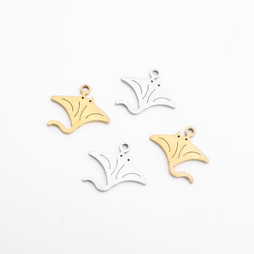 Stainless Steel Animal Pendants, 304 Stainless Steel, Fish, plated, DIY [