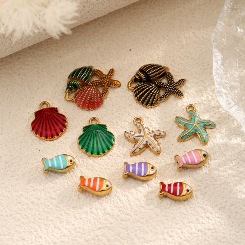 Pendentifs en acier inoxydable émail, Acier inoxydable 304, Placage, DIY, plus de couleurs à choisir Vendu par sac