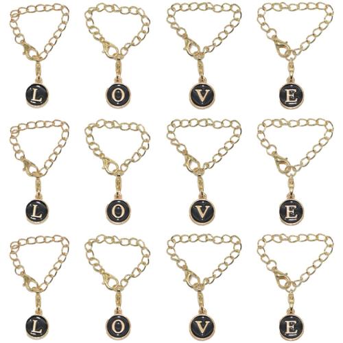 aleación de zinc Cadena decorativa, Redondo aplanado, chapado en color dorado, Bricolaje & diferentes patrones para la opción & esmalte, más colores para la opción, 100mm, Vendido por UD