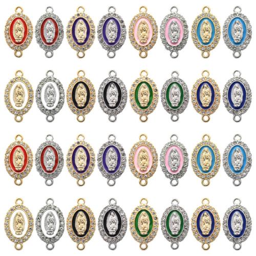 Zink Legierung Saint-Connector, Zinklegierung, Jungfrau Maria, plattiert, DIY & Emaille & mit Strass, keine, 24x13mm, verkauft von PC