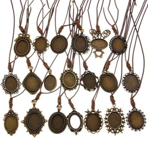 Zinc Alloy Pendant Cabochon Setting, plated, DIY 