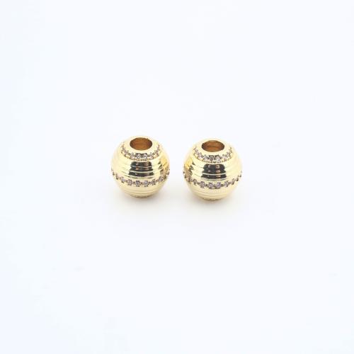 Perles zircon Micro Pave cubes, laiton, Placage de couleur d'or, DIY & pavé de micro zircon, doré Vendu par PC