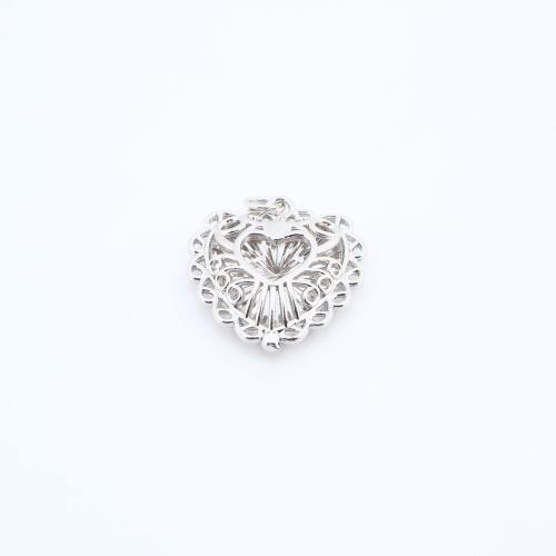 Параметр горный хрусталь кулон латунь, Латунь, Сердце, Другое покрытие, DIY, серебряный продается PC[