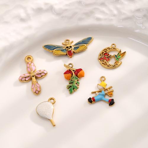 Pendentifs en acier inoxydable émail, Acier inoxydable 304, Placage, DIY, plus de couleurs à choisir Vendu par sac