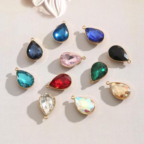 Crystal Jewelry Pendants, 304 Stainless Steel, with Crystal, Teardrop, plated, DIY 