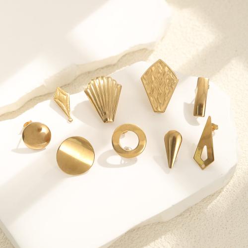 Edelstahl Stud Ohrring, 304 Edelstahl, plattiert, Modeschmuck, keine, 100PCs/Tasche, verkauft von Tasche