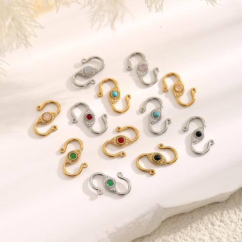 Vintage Edelstahl Verschluss, 304 Edelstahl, mit Naturstein, plattiert, DIY, keine, 100PCs/Tasche, verkauft von Tasche