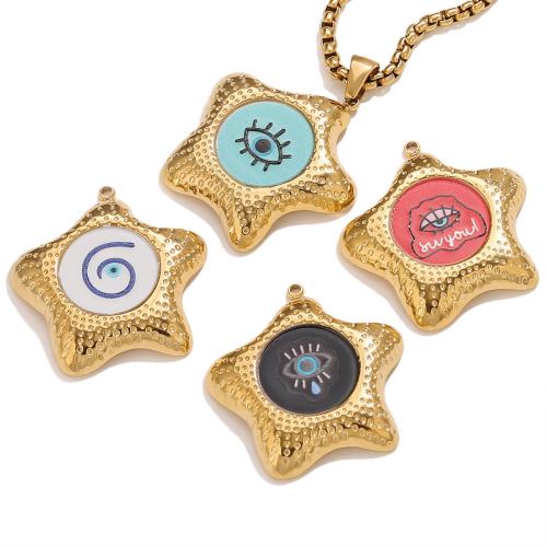 colgantes de acero inoxidable de esmalte, acero inoxidable 304, Estrella, chapado, Bricolaje, más colores para la opción, 10PCs/Bolsa, Vendido por Bolsa