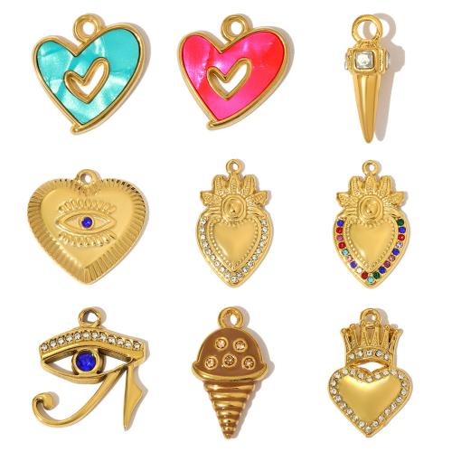 ラインストーンのステンレス　ペンダント, 304ステンレススチール, メッキ, DIY & マイクロパヴェジルコニア & エナメル & ライン石のある, 無色, 3パソコン/バッグ, 売り手 バッグ