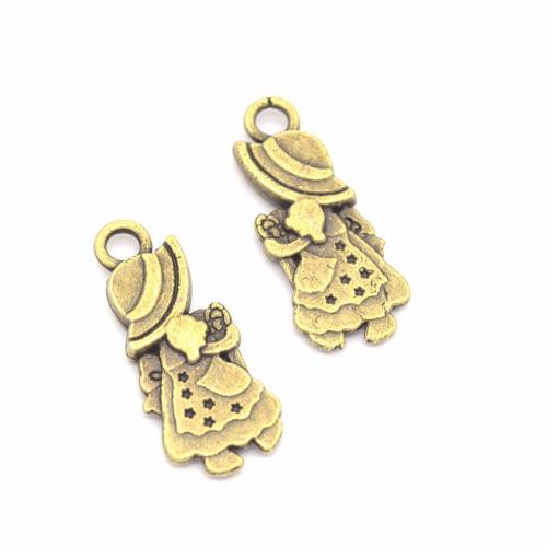 Charakterform Zinklegierung Anhänger, Mädchen, plattiert, DIY, keine, 30x10mm, verkauft von PC