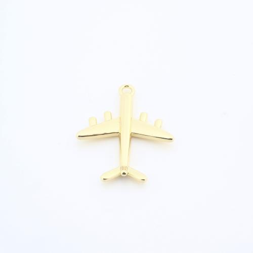 Латунные ювелирные кулоны, Латунь, Самолет, Другое покрытие, DIY, Золотой продается PC