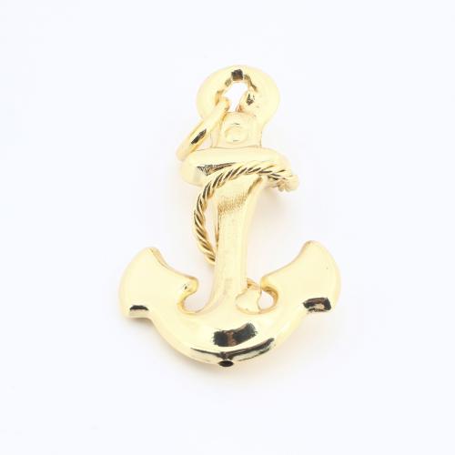 Латунные ювелирные кулоны, Латунь, Якорь, Другое покрытие, DIY, Золотой продается PC