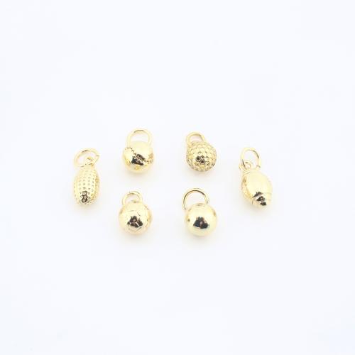 Messing Schmuck Anhänger, plattiert, DIY, goldfarben, 10x5x5mm, verkauft von PC