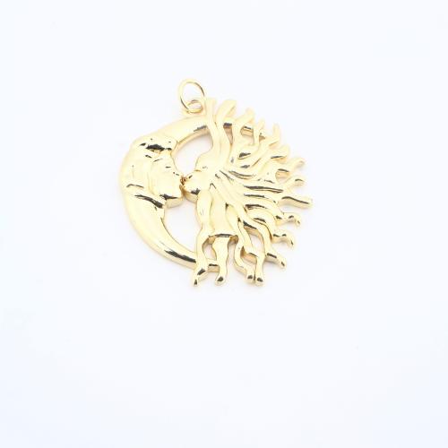 Messing Schmuck Anhänger, plattiert, DIY, goldfarben, 30x25x3mm, verkauft von PC