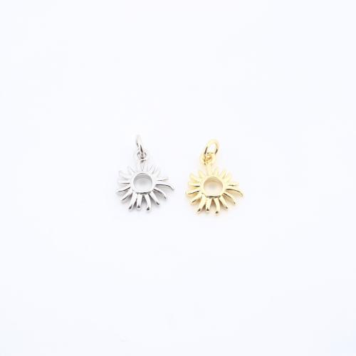 Messing Schmuck Anhänger, Sonne, plattiert, DIY & hohl, keine, 12x9x2mm, verkauft von PC