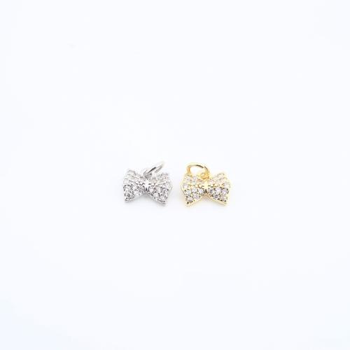 Цирконий Микровымостить латунь подвеска, Латунь, Бантик, Другое покрытие, DIY & инкрустированное микро кубического циркония, Много цветов для выбора продается PC